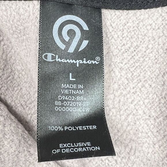 Champion C9 Front Zip Jacket Women Large Grey Herringbone Tech Fleece Thumbholes - Picture 8 of 16
